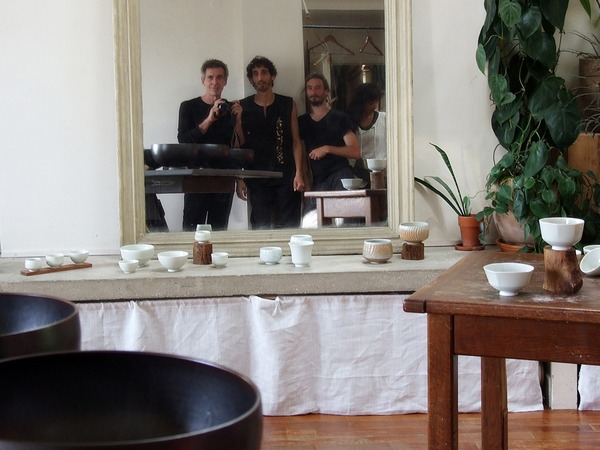the three musicians of Parabolic Orchestra