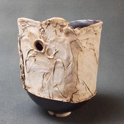 textured sculptural vase