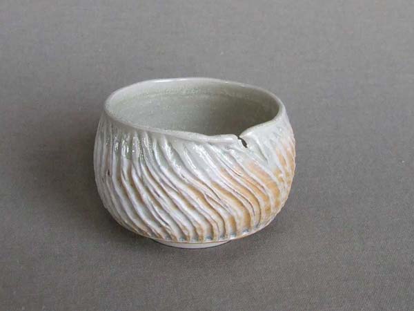 ridged and textured stoneware bowl