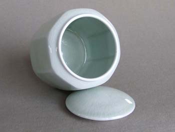 inside of celadon tea jar